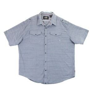 English Laundry Lions Crest Button Down Short Sleeve‎ Stretch Shirt Mens XXL